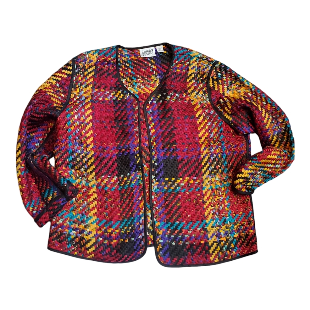 Chico's Basket Weave Pattern Cardigan Sz. 2
